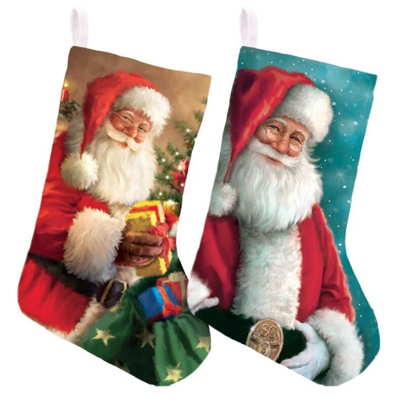 Set Of 2 Printed Stockings