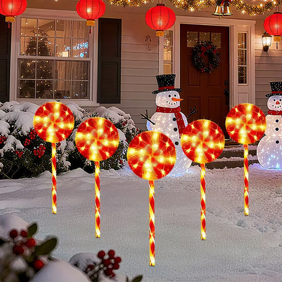 Solar Lollipop Light Up Stake Light Decorations