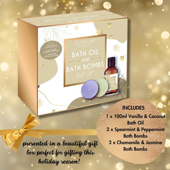 Elysium Spa Bath Oil & Bat Bombs Gift Set