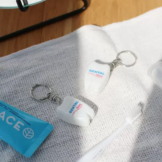 2 Dental Floss Tooth Key Rings
