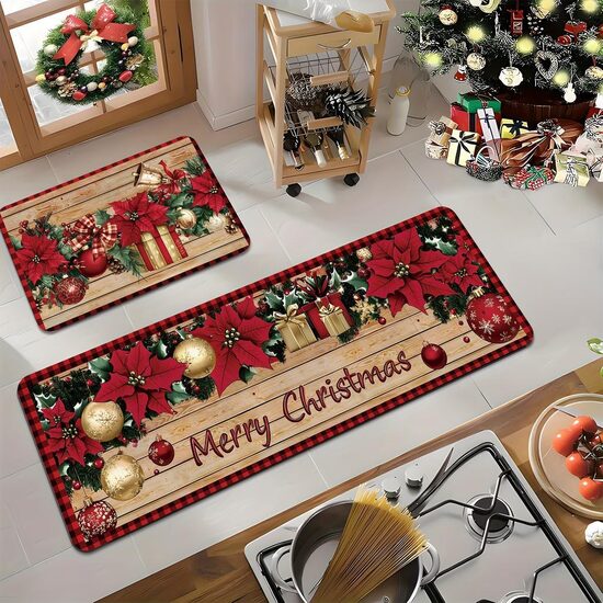 Floral Christmas Mat