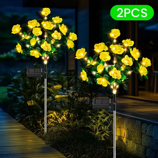 Solar Azalea Bush Flower Lights
