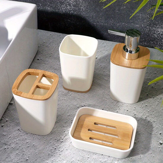 4 Piece Bathroom Organiser Set