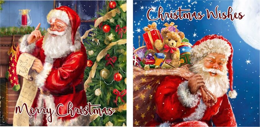 12 Santa Christmas Cards