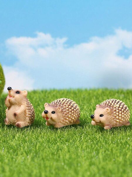 3 Cute Hedgehog Micro Landscape Decorations