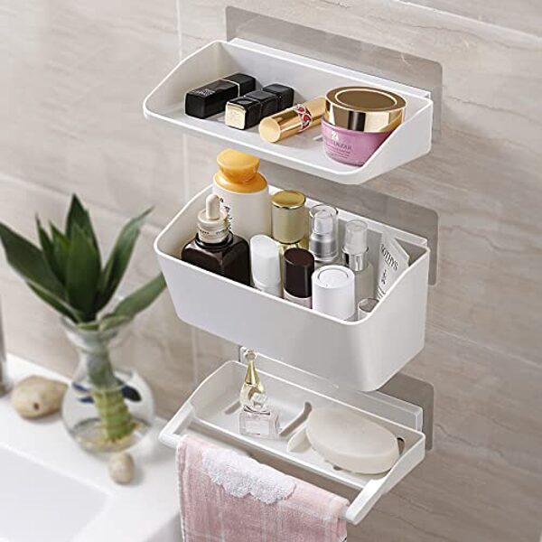 Magic Sticker 3 Piece Bathroom Storage Set
