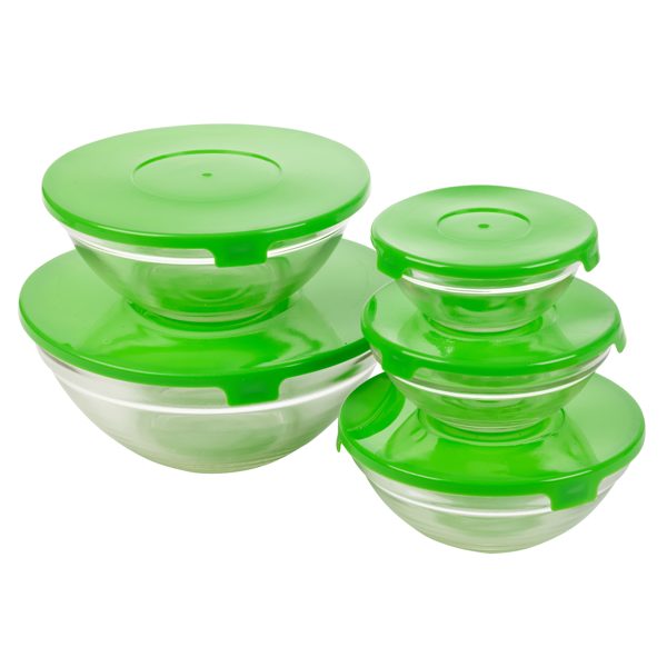 GLASS BOWLS WITH LIDS
