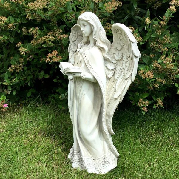 Large Standing Angel Stone Effect Garden Ornament