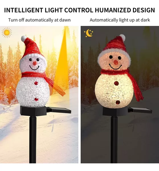 Solar Light Up Snowman Stake Light