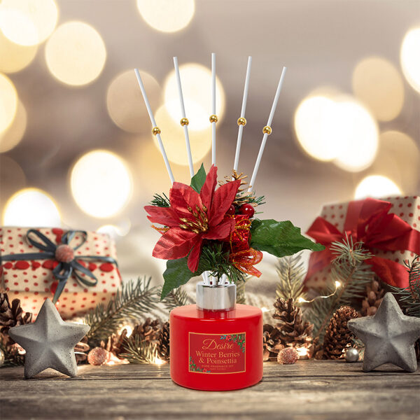 Winter Berries and Poinsettia Christmas Floral Diffuser