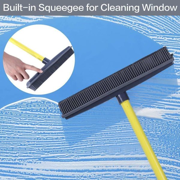 Multi Use Rubber Bristled Broom With Squeege