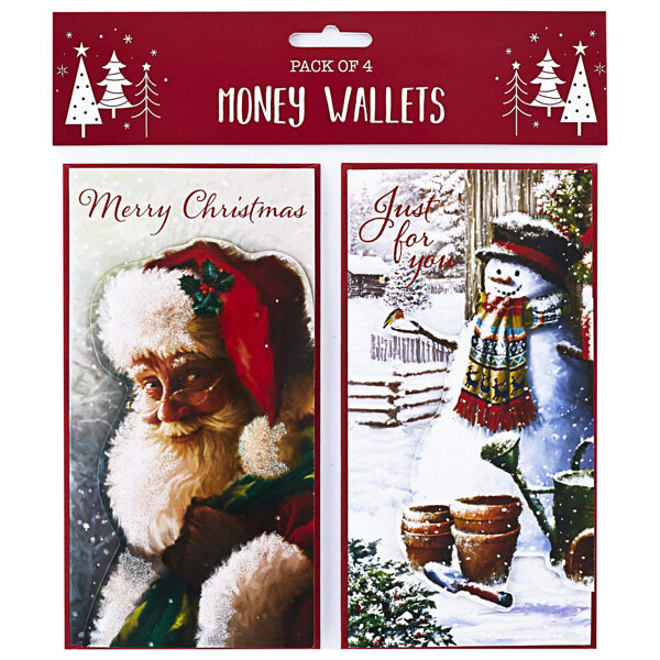 Glittered Santa & Snowman Monet Wallets