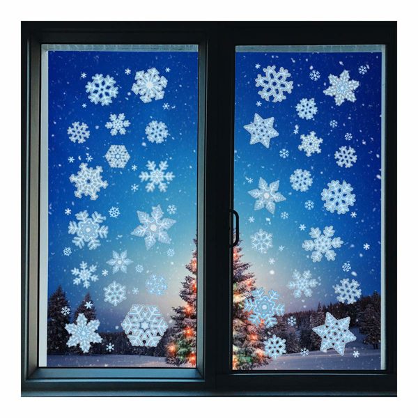 GLITTER WINDOW SNOFLAKE STICKERS