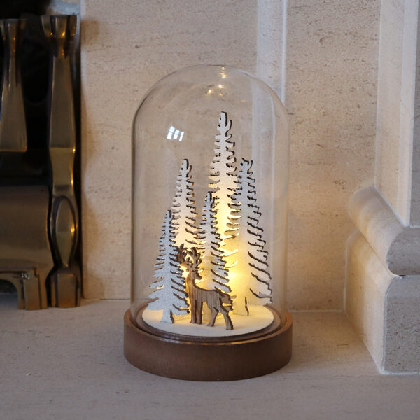 LIGHT UP REINDEER & CHRISTMAS TREE DOME DECORATION