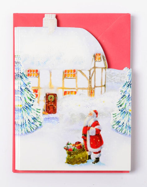 10 Pack Embossed Snow Scene Cards