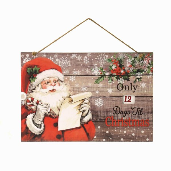 Hanging Wooden Countdown To Christmas Plaque